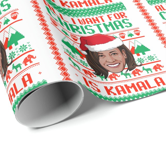 All I Want for Christmas is Kamala Wrapping Paper (Roll Corner)