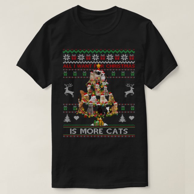 All I Want For Christmas Is More Cats Ugly Sweater (Design Front)