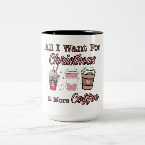 All I Want For Christmas Is More Coffee Two_Tone Coffee Mug