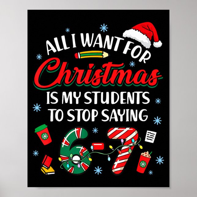 All I Want For Christmas Is My Students To Stop Sa Poster (Front)