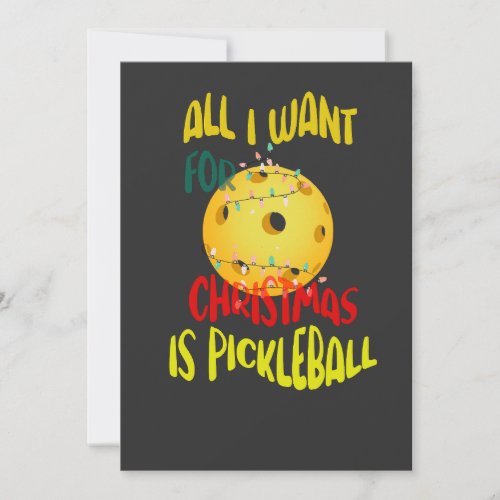 All I want for Christmas is Pickleball funny retro Invitation