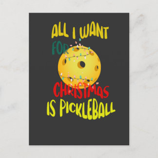All I want for Christmas is Pickleball funny retro Postcard