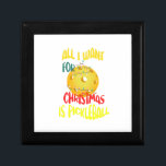 All I want for Christmas is Pickleball  Gift Box<br><div class="desc">Funny retro and colorful Pickleball lover Christmas typography,  with a ball wraped in Christmas lights. For a Holly Jolly winter season and happy sports lovers.</div>