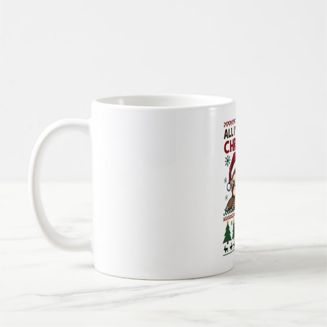 All I Want For Christmas Is Sleep - Funny Xmas Slo Coffee Mug (Left)