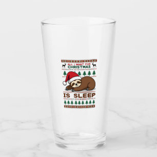 All I Want For Christmas Is Sleep - Funny Xmas Slo Glass
