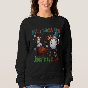 All I Want For Christmas Is Wine Two Snowman Wine Sweatshirt