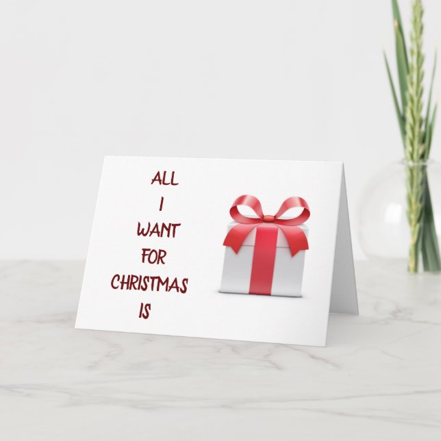 ALL I WANT FOR CHRISTMAS IS *****YOU***** HOLIDAY CARD (Front)
