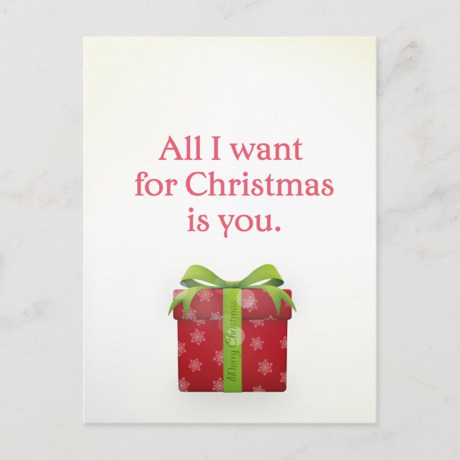 'All I want for Christmas is you' postcard (Front)