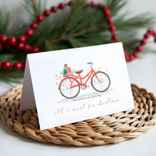 All I Want For Christmas Is You Red Vintage Bike Holiday Card