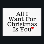 All I Want For Christmas is You Romantic Holiday Card<br><div class="desc">Make this holiday season even more special with our romantic holiday card, featuring a beautiful red heart design and elegant typography. This simple yet heartfelt card is the perfect way to express your love and gratitude to that special someone in your life. Share the joy and warmth of the season...</div>