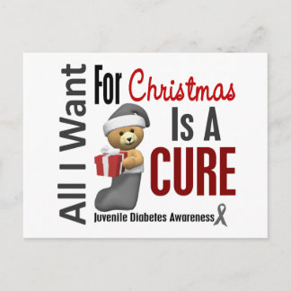 All I Want For Christmas Juvenile Diabetes Holiday Postcard