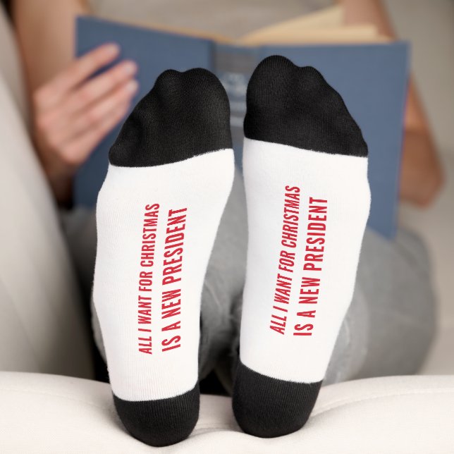 All I Want for Christmas New President Patriotic Socks (Bottom)