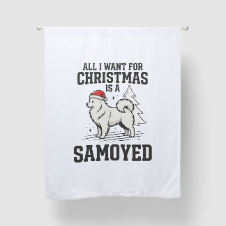 All I Want for Christmas Samoyed Dog Blackout Curtains