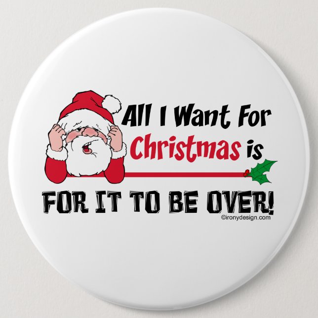 All I want for Christmas Santa Button (Front)