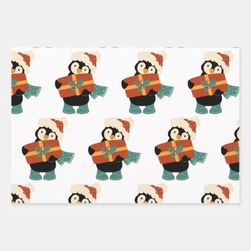 All I want for Christmas vintage penguin Wrapping Paper Sheets