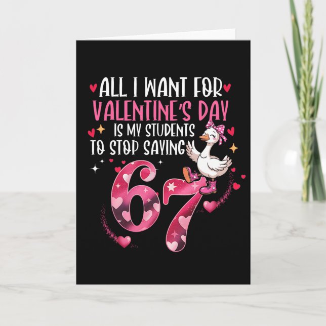 All I Want For Valentine's Day Is My Students Stop Card (Front)