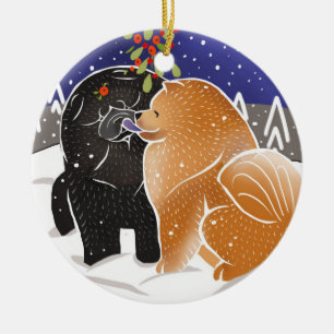 ALL I WANT FOR XMAS  2018 Chow Porcelain Ornament