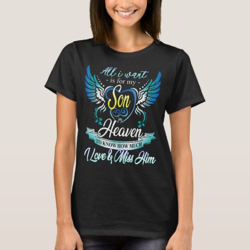 All I Want Is For My Son In Heaven  Parents Missed T_Shirt