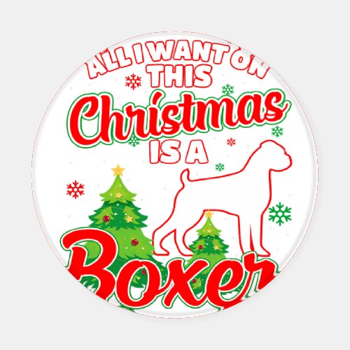 All I Want On This Christmas Is A Boxer Xmas Dog Coaster Set
