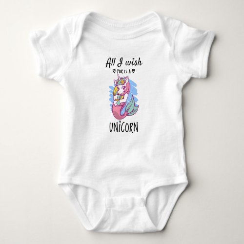 All I wish for is a Unicorn Baby Bodysuit