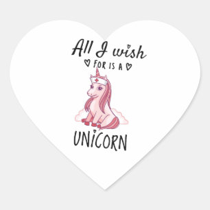All I wish for is a Unicorn Heart Sticker