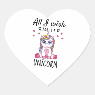 All I wish for is a Unicorn Heart Sticker
