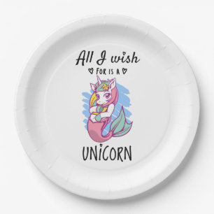 All I wish for is a Unicorn Paper Plates