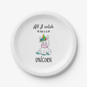 All I wish for is a Unicorn Paper Plates