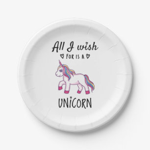 All I wish for is a Unicorn Paper Plates