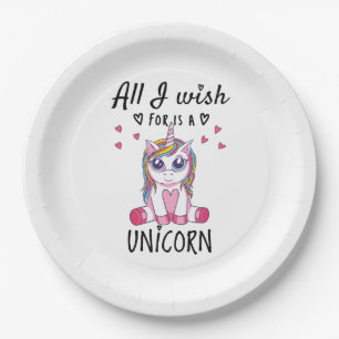 All I wish for is a Unicorn Paper Plates