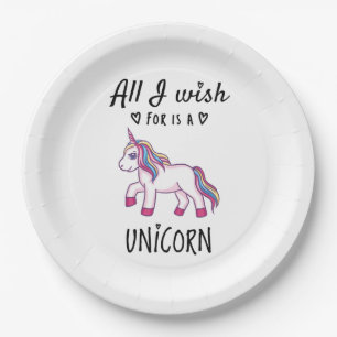 All I wish for is a Unicorn Paper Plates