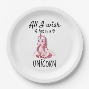 All I wish for is a Unicorn Paper Plates