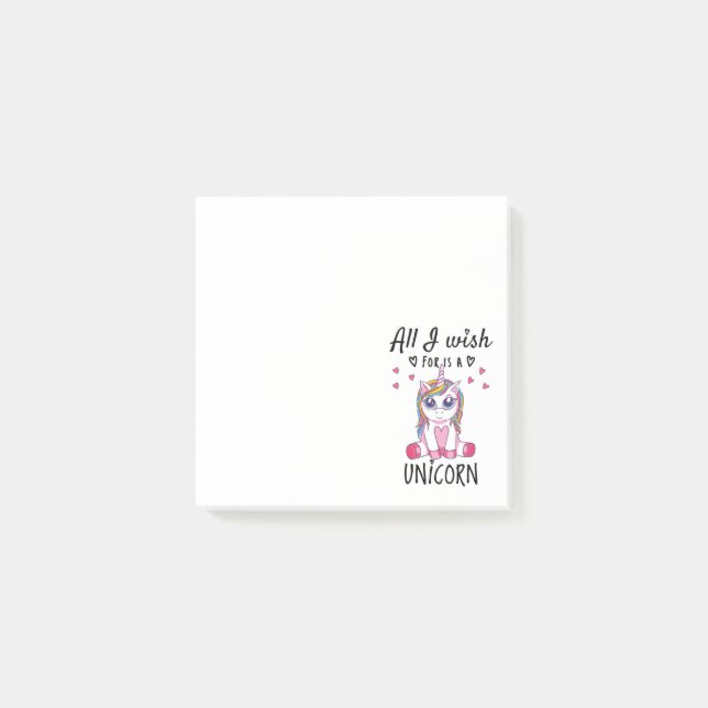 All I wish for is a Unicorn Post-it Notes (Front)