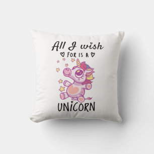 All I wish for is a Unicorn Throw Pillow
