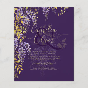 All-in1 Lilac Wisteria Wedding Invite RSVP QR Code Flyer