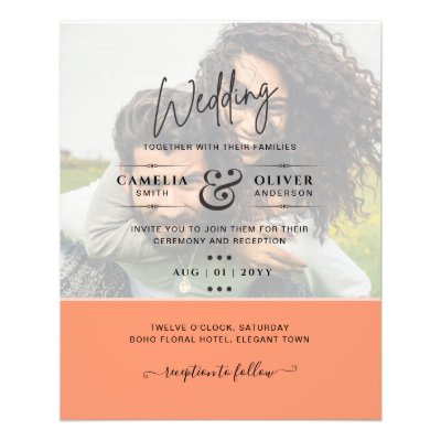 All-In-1 Budget PHOTO OVERLAY Wedding QRCode RSVP Flyer