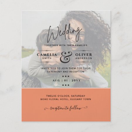 All-In-1 Budget PHOTO OVERLAY Wedding QRCode RSVP Flyer