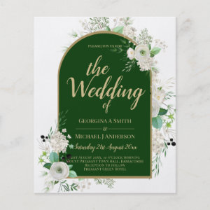 All-in-1 Elegant White Roses Wedding QR Code Flyer