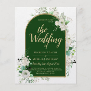 All-in-1 Elegant White Roses Wedding QR Code Flyer