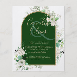 All-in-1 Elegant White Roses Wedding QR Code Flyer