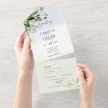 All-in-1 Eucalyptus Leaves Invite and RSVP Leaves