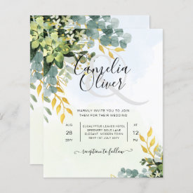 All-in-1 Greenery Gold Eucalyptus Leaves Wedding