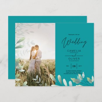 All-in-1 Greenery Leaves Photo Overlay Wedding QR