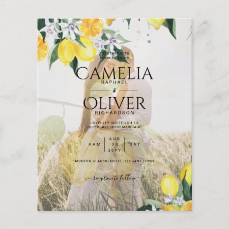 All-in-1 PHOTO OVERLAY Lemons Wedding Invite QR Flyer