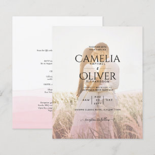 All-in-1 Pink Ombre Photo Overlay Wedding QR Code