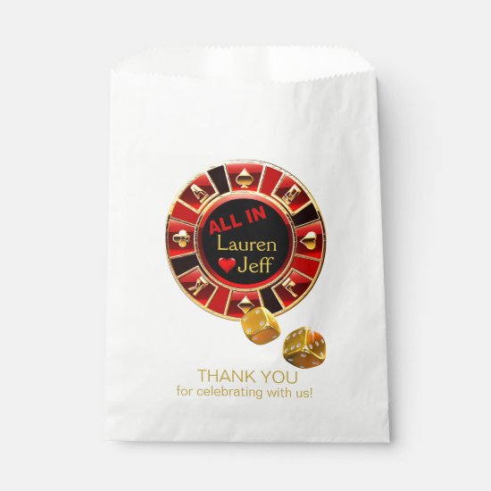 All In Casino Chip Las Vegas Style Wedding Favor Bag