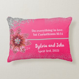 All In Love Wedding Theme Accent Pillow