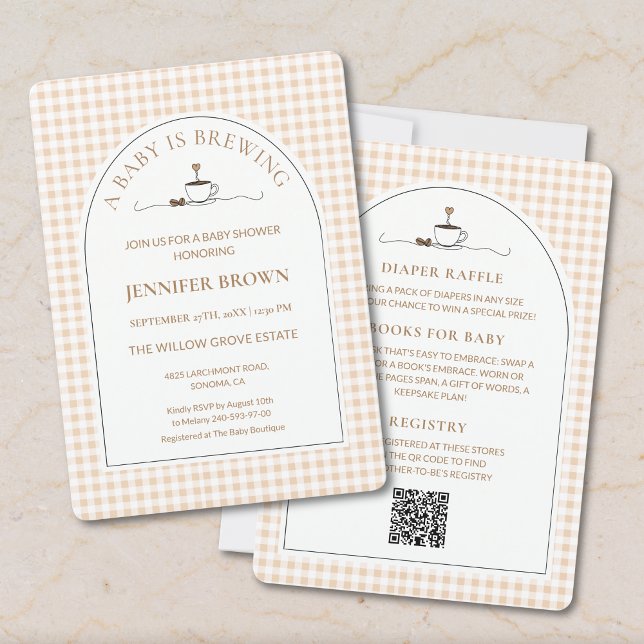 All in One A Baby Is Brewing Coffee Baby Shower Invitation (Creator Uploaded)