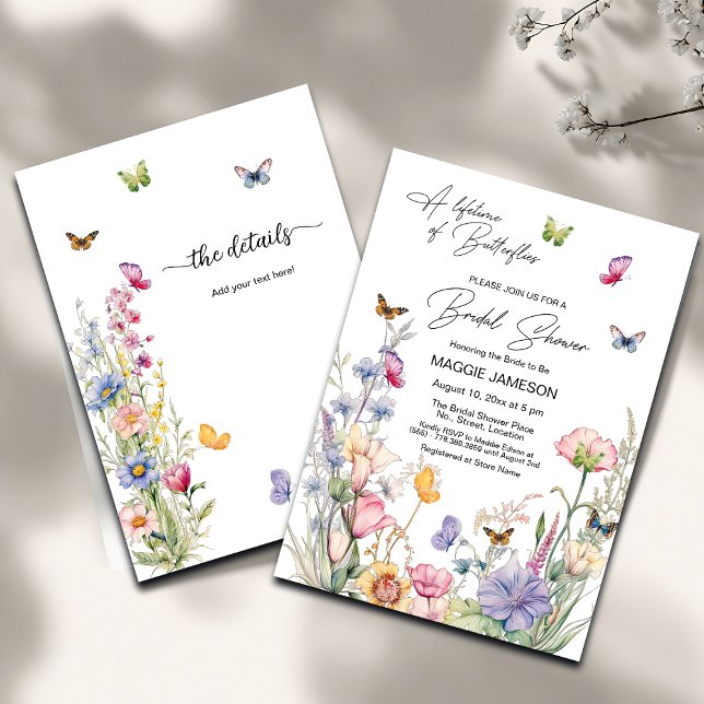 All in One A Lifetime of Butterflies Bridal Shower Invitation (Creator Uploaded)