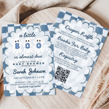 All In One A Little Boo Is Due Blue Baby Shower